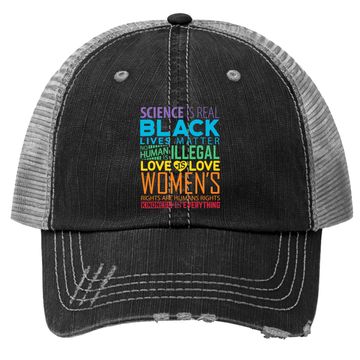 Discover Science Is Real Blm Rainbow Trucker Hat