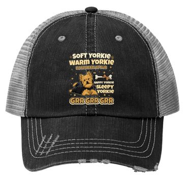 Discover Yorkie Dog Soft Yorkie Warm Yorkie Trucker Hat