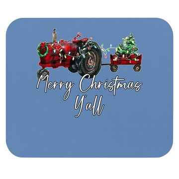 Discover Merry Christmas Y'all Tractor Farmer Mouse Pads