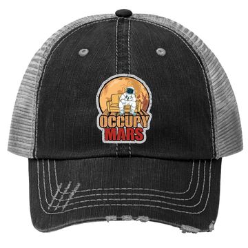 Discover Elon Musk Occupy Mars Trucker Hat