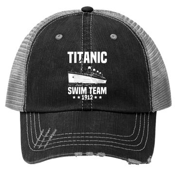 Discover Titanic Swim Team 1912 Gifts Swimming Boat Lovers Trucker Hat