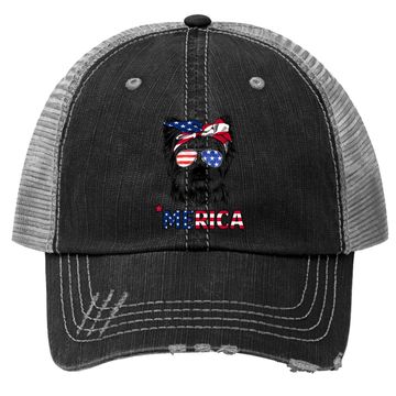 Discover American Flag Yorkshire Terrier Yorkie Mom Trucker Hat