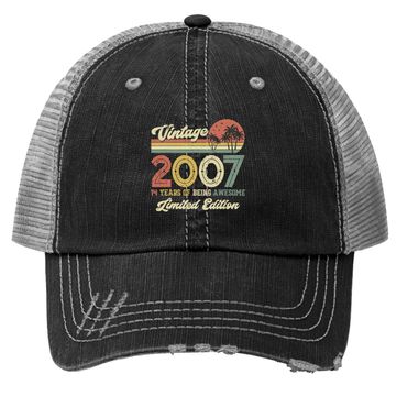 Discover Vintage 2007 14th Birthday Gift Boys Girls Trucker Hat