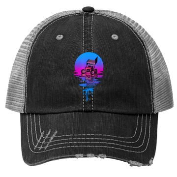 Discover Vintage Retro Sunset Sprint Car Racing Trucker Hat