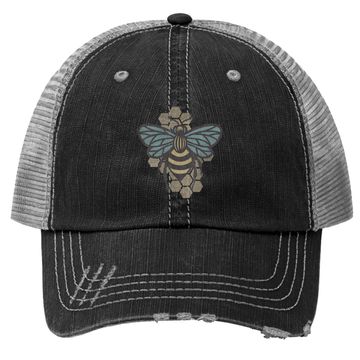 Discover Retro Beekeeper Trucker Hat - Vintage Save The Bees Bumblebee