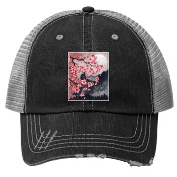 Discover Sakura Japanese Cherry Blossom Japanese Tree Trucker Hat