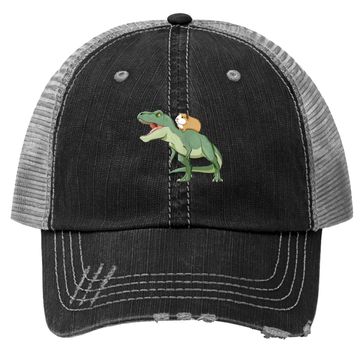 Discover Pig Riding T Rex Dinosaur Trucker Hat