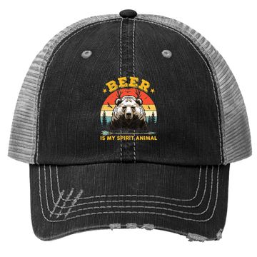 Discover Beer Is My Spirit Animal Bear Deer Beer Trucker Hat