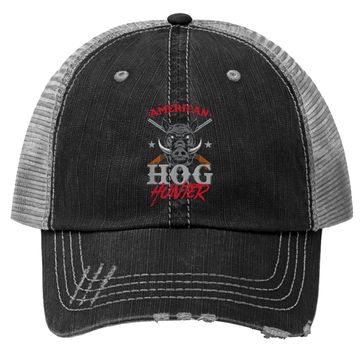 Discover American Hog Hunter Swine Boar Hunting Gift Trucker Hat