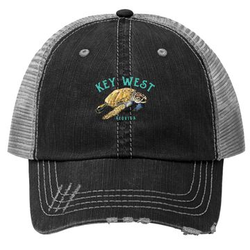 Discover Key West Florida Happy Sea Turtle Trucker Hat