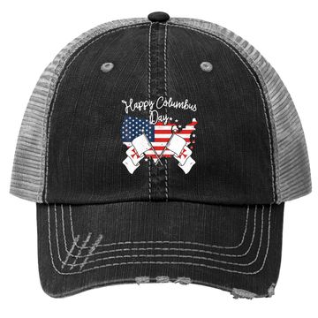 Discover Happy Columbus Day Trucker Hat