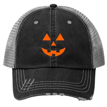 Discover Spooky Jack O Lantern Halloween Party Pumpkin Patch Autumn Trucker Hat