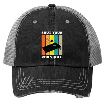 Discover Shut Your Cornhole Team Champion Funny Cornhole Player Trucker Hat
