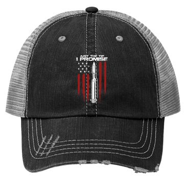 Discover Just The Tip I Promise Bullet Gun Rights American Flag Trucker Hat