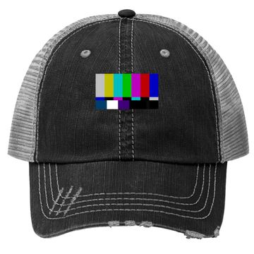 Discover No Signal Television Screen Color Bars Test Pattern Trucker Hat