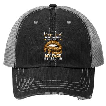 Discover Leopard Lips Biting I Am A Virgo Girl Trucker Hat
