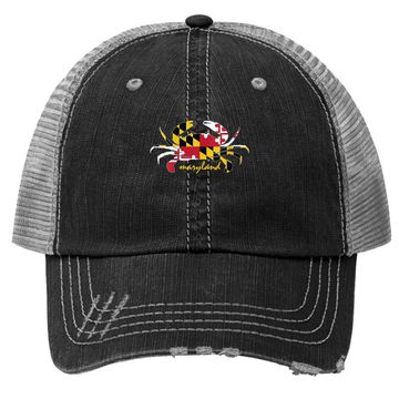 Discover Maryland Crab Cute State Pride Flag Trucker Hat