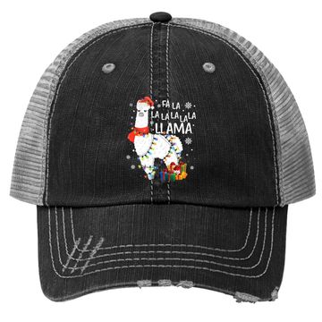Discover Fa La La Llama Funny Christmas Trucker Hat