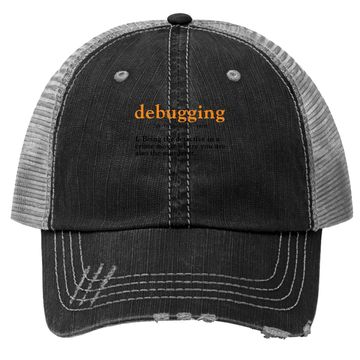 Discover Debugging Definition Trucker Hat Code Coding Computer Programmer Trucker Hat