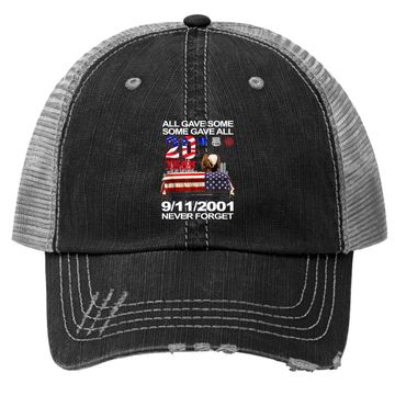 Discover Never Forget 9-11-2001 20th Anniversary Firefighters Trucker Hat
