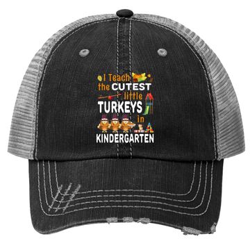 Discover Turkey Kindergarten Teacher Thanksgiving Trucker Hat