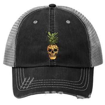 Discover Pineapple Skull Trucker Hat Pineapple Trucker Hat
