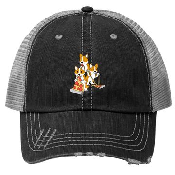 Discover Pizza Corgi Dog Trucker Hat