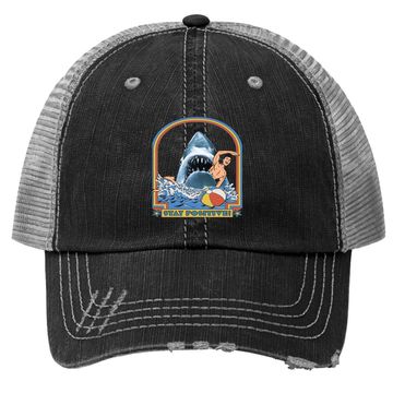 Discover This Is Me Funny Stay Positive Shark Attack Retro Comedy Trucker Hat