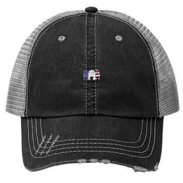 Discover Unique English Bulldog Dog American Flag Trucker Hat