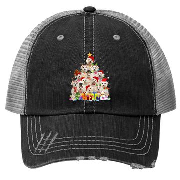 Discover Christmas Pajama Maltese Tree Xmas Trucker Hat