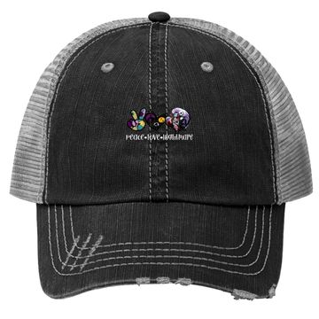 Discover Peace Love Night Mare Trucker Hat