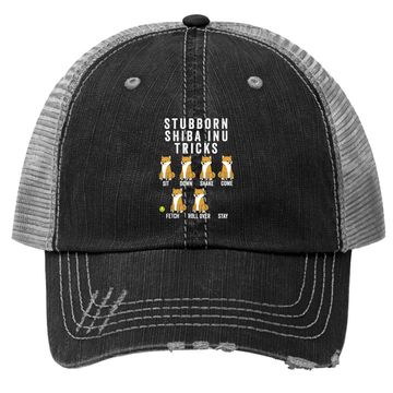 Discover Stubborn Shiba Inu Tricks Trucker Hat