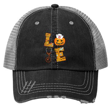 Discover Love Halloween Nursing Trucker Hat