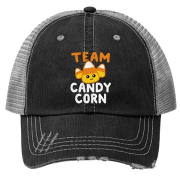 Discover Halloween Team Candy Corn Funny Lazy Trucker Hat