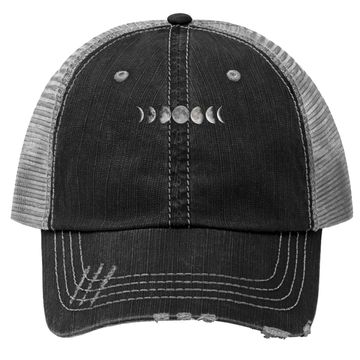 Discover Lunar Cycle Trucker Hat Astronomy Full Moon Trucker Hat