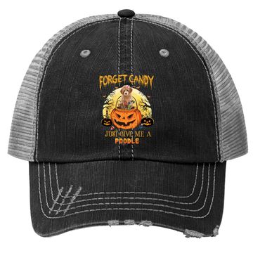 Discover Candy Pumpkin Poodle Dog Trucker Hat
