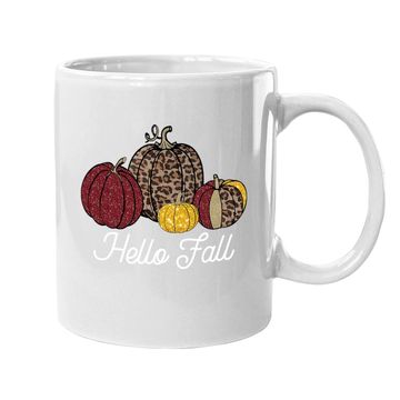 Discover Fall Leopard Pumpkin Fall Vibes Fall Autumn Gift Coffee Mug