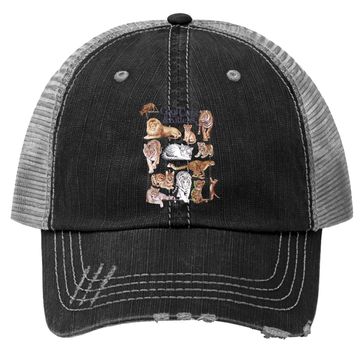 Discover Cool Cats & Kittens White Graphic Trucker Hat