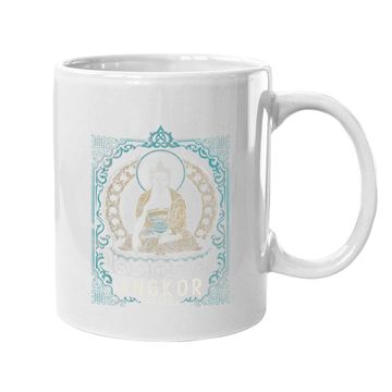 Discover Angkor Cambodia Teal Gold Buddha Coffee Mug