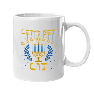 Discover Let's Get Lit Hanukkah Jew Menorah Coffee Mug