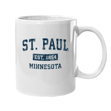Discover St. Paul Minnesota Mn Vintage Sports Design Navy Print Coffee Mug