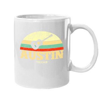 Discover Retro Austin Texas Guitar Coffee Mug