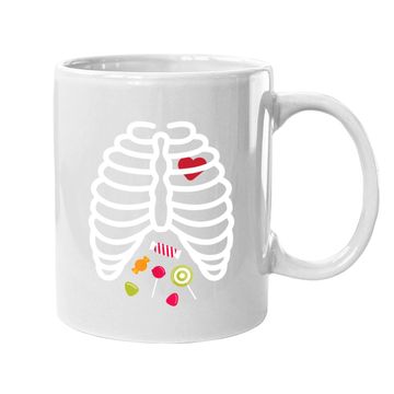 Discover Skeleton Rib Cage Heart Candy Coffee Mug