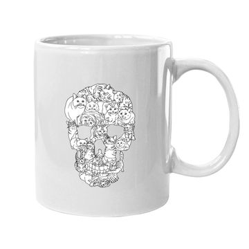 Discover Cat Skull Halloween Coffee Mug