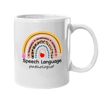 Discover Speech Therapy Leopard Rainbow Coffee Mug
