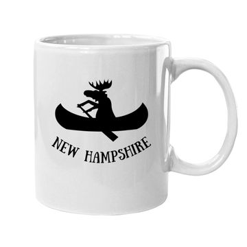 Discover New Hampshire Moose Canoe Vacation Coffee Mug