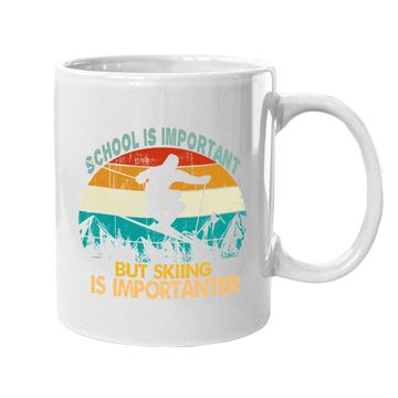Discover School Is Important But Skiing Is Importanter Vintage Retro Coffee Mug