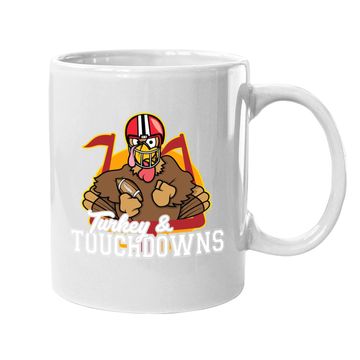 Discover Turkey And Touchdowns Thanksgiving Football Coffee Mug