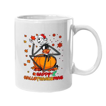 Discover Skeleton Thankgiving Wine Happy Hallothanksmas Coffee Mug