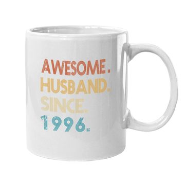 Discover 25th Wedding Anniversary Gift - Awesome Husband Since 1996 Coffee.  mug